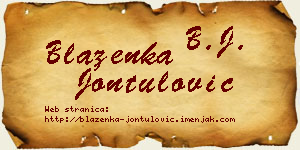 Blaženka Jontulović vizit kartica